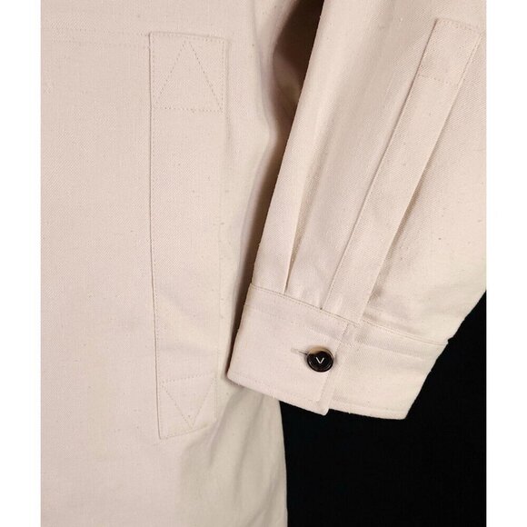 Bottega Veneta Knotted Twill Long Sleeve Polo Shirt 54 US 44 L Mens Beige NWT - Picture 4 of 10